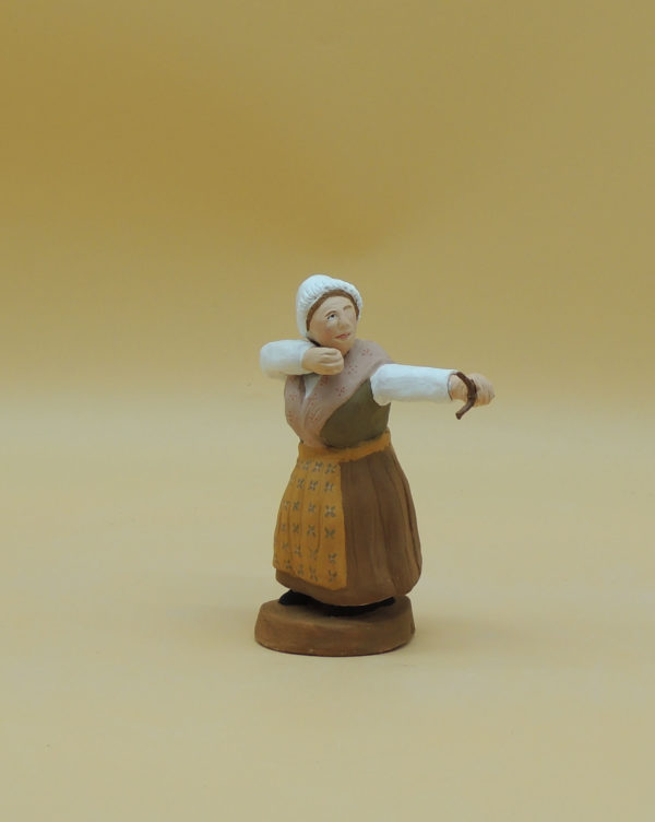 Santon Femme tir lance pierre 14cm