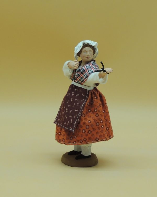 Santon Femme tir lance pierre 18cm